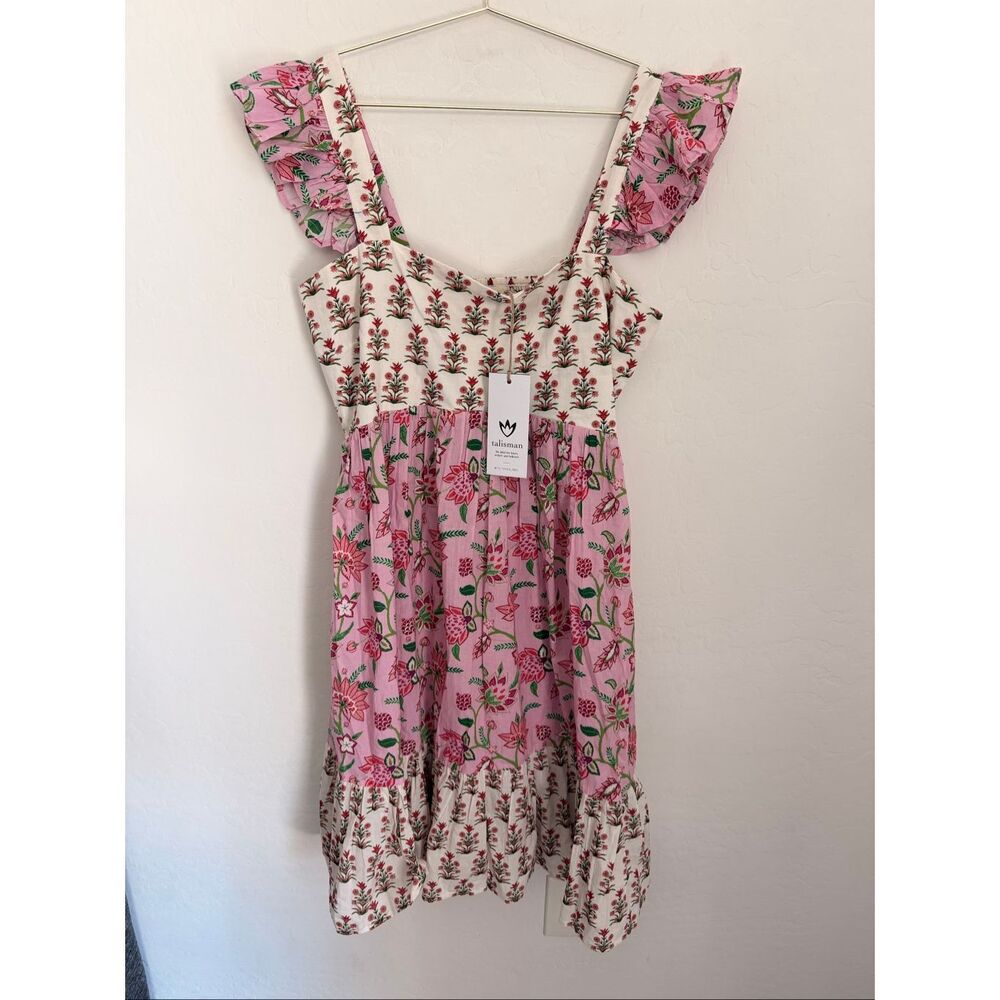 Talisman the Label Zoe Ruffle Hem Bohemian Coquette Floral Print Dress Sz XL NWT